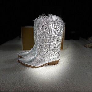 Silver Western-Style Women's Boots Size 3